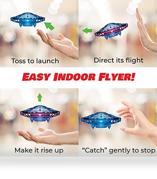 Hand Operated Motion Sensor Drone for Kids and Adults - LED Indoor UFO Toy — Flying Toys, Force1