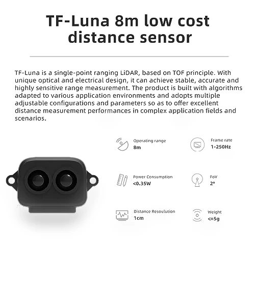 TF-Luna Lidar Sensor Kit with USB-TTL Adapter for Drone, Robot, Smart Home — Drones & UAV Technology, youyeetoo