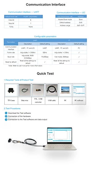 TF-Luna Lidar Sensor Short-Range Distance Ranging Finder Module — Drones & UAV Technology, SmartFly Tech