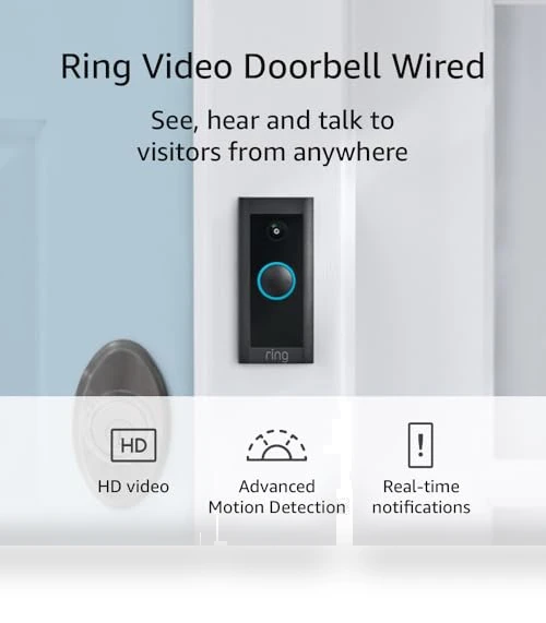 Video Doorbell Wired with Two-Way Talk and HD Camera — Smart Home Security, Ring