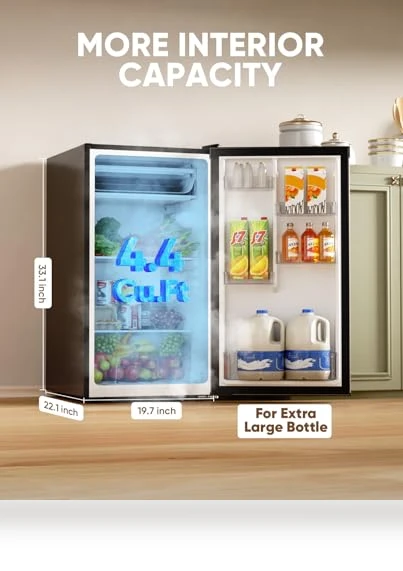 4.4 Cu.Ft Mini Fridge with Freezer, Single Door, Energy-efficient, Adjustable Thermostat — Mini Fridges, Upstreman