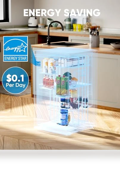 4.4 Cu.Ft Mini Fridge with Freezer, Single Door, Energy-efficient, Adjustable Thermostat — Mini Fridges, Upstreman