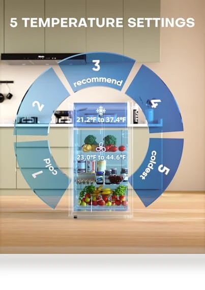 4.4 Cu.Ft Mini Fridge with Freezer, Single Door, Energy-efficient, Adjustable Thermostat — Mini Fridges, Upstreman