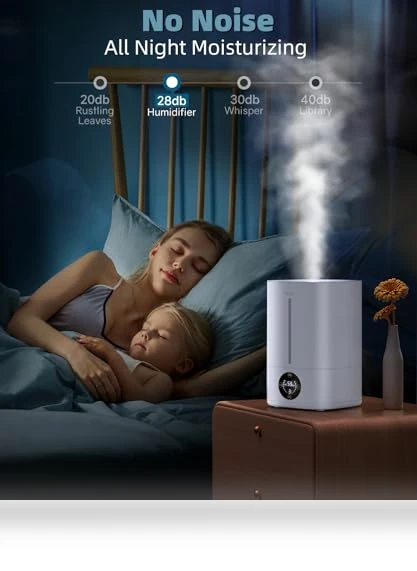 5L Cool Mist Humidifier for Large Rooms — Air Moisturizers, Mubeay