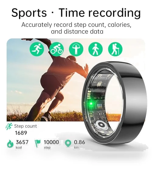 Ceramic Smart Ring with Fitness Tracker, Sleep & Heart Rate Monitor — Smart Rings, UXOXU