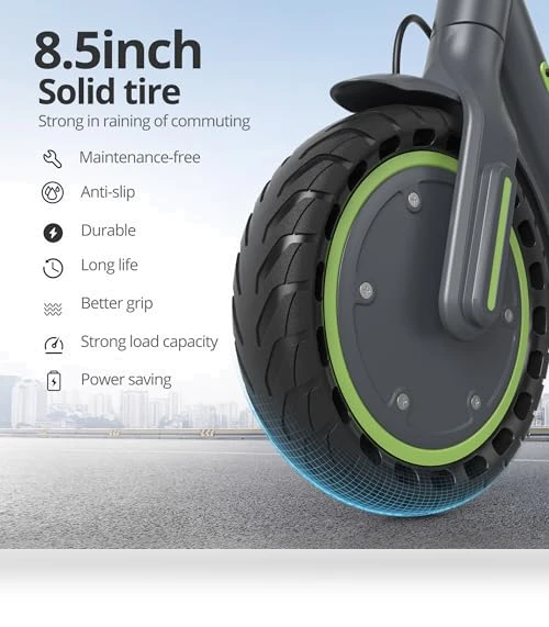 Electric Scooter with 8.5" Solid Tires, 350W Motor, 19 MPH, 21-23 Miles Range — Electric Vehicles, Roinside