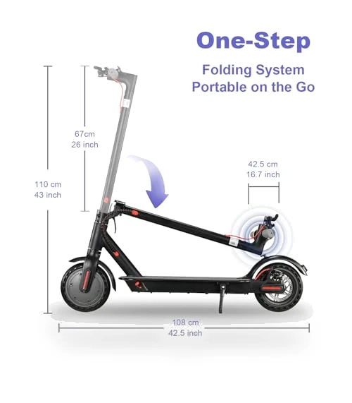 Foldable Electric Scooter for Adults, 350W Motor, 19 Mph, 21 Miles Range — Push Scooters, YIWMWIY