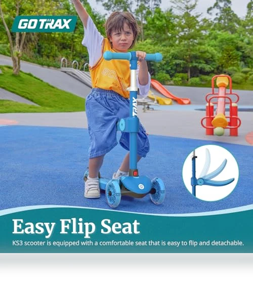 Kids Kick Scooter with LED Wheels and Adjustable Handlebars — Push Scooters, Gotrax