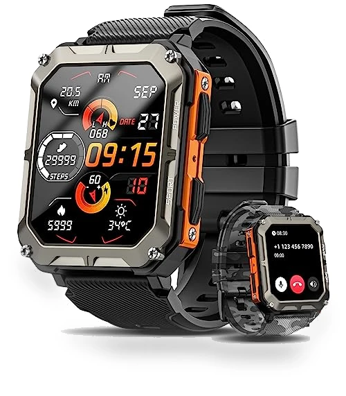 Military Smart Watch with Blood Pressure Monitor, 10 ATM Waterproof Fitness Tracker — Smartwatches, Rgthuhu