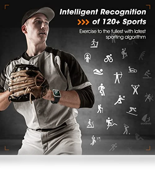 Military Smart Watch with Blood Pressure Monitor, 10 ATM Waterproof Fitness Tracker — Smartwatches, Rgthuhu