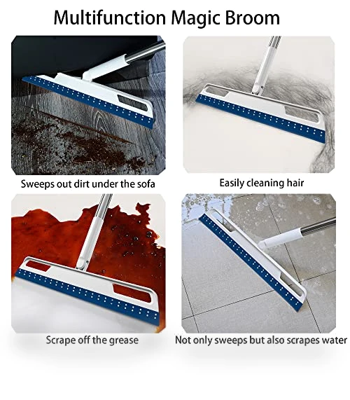 Multifunction Magic Air Broom, 4 in 1 Rubber Squeegee Sweeper for Floor Bathroom Kitchen Shower Tile Pet Hair — Sweepers, Euedue