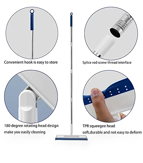 Multifunction Magic Air Broom, 4 in 1 Rubber Squeegee Sweeper for Floor Bathroom Kitchen Shower Tile Pet Hair — Sweepers, Euedue