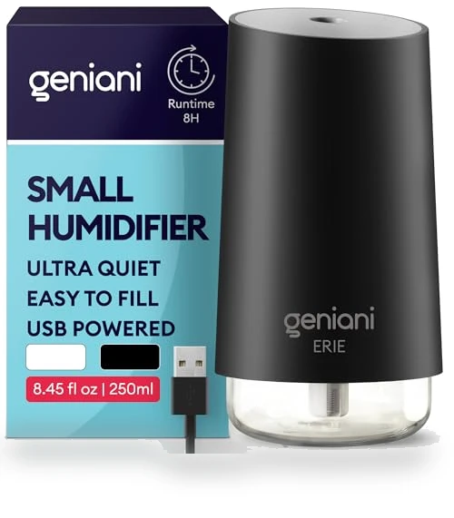 Portable Cool Mist Humidifier with Auto Shut Off & Night Light — Air Moisturizers, GENIANI