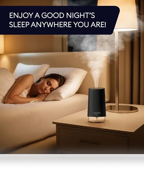 Portable Cool Mist Humidifier with Auto Shut Off & Night Light — Air Moisturizers, GENIANI