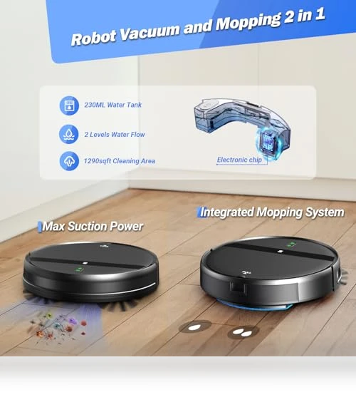 Robot Vacuum and Mop Combo with App/Alexa Control — Smart Cleaning Robots, Kilgone