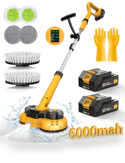 6000mAh Battery Electric Mop with Smart Display and LED Light — Cordless Vacuums & Sweepers, qimedo