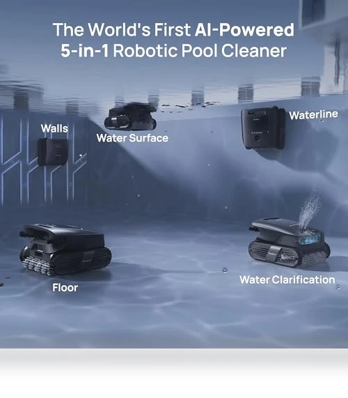 AI-Powered Cordless Pool Vacuum Robot with 5-in-1 Cleaning — Automated Pool Maintenance, Beatbot