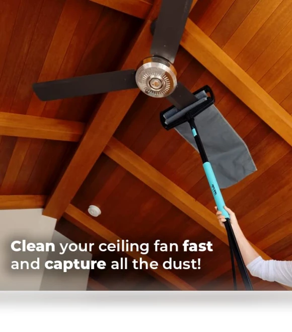 Ceiling Fan Cleaner with Washable Microfiber Duster Bag — Dusting Tools, Blade Butler