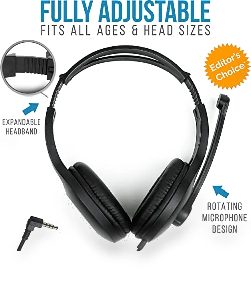 Classroom Headphones With Microphone (10 Pack) - Durable On-Ear Design for Students — In-Ear Headphones, Barks