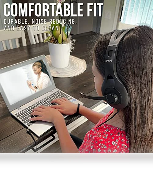 Classroom Headphones With Microphone (10 Pack) - Durable On-Ear Design for Students — In-Ear Headphones, Barks
