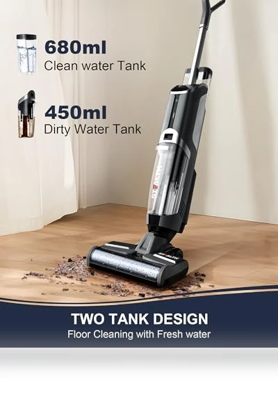 Cordless Wet Dry Vacuum Cleaner with Self-Cleaning, LCD Display, Voice Prompt — Vacuums, Stealth
