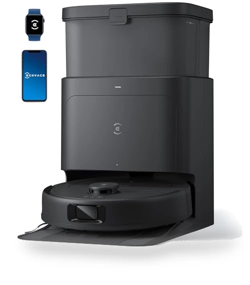 Robot Vacuum and Mop with Self-Emptying, 10000Pa Suction, Hot Air-Drying — Smart Cleaning Robots, ECOVACS