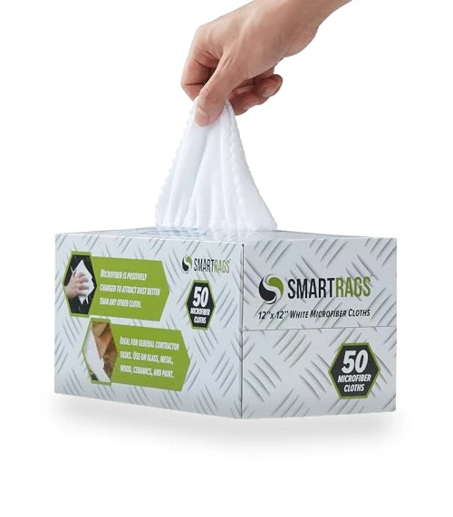 Smart Rags Microfiber Cleaning Cloth Pack - 50 Count, Lint Free, Scratch & Streak-Free — Microfiber, Arkwright LLC
