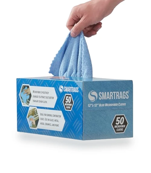 Smart Rags Microfiber Cleaning Cloths - Pack of 50, Lint Free, Scratch & Streak-Free — Microfiber, Arkwright LLC