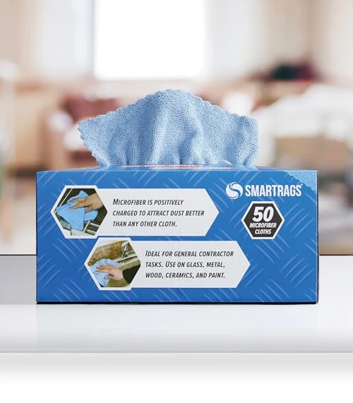 Smart Rags Microfiber Cleaning Cloths - Pack of 50, Lint Free, Scratch & Streak-Free — Microfiber, Arkwright LLC