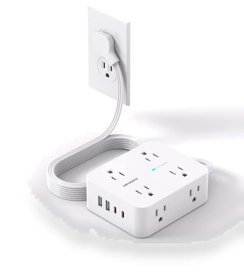 Surge Protector Power Strip with 8 Outlets and 4 USB Ports — Power Solutions & Surge Protection, HANYCONY