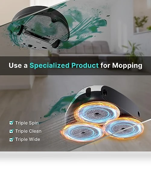 Three-Spin Robot Mop - Ultra Quiet Smart Mopping Robot Cleaner — Smart Cleaning Robots, EVERYBOT