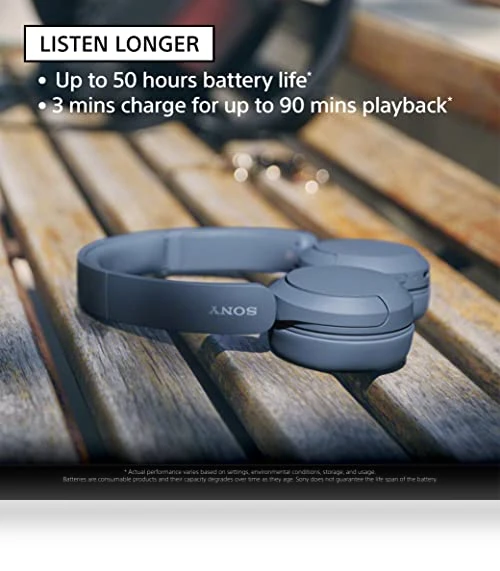 Wireless On-Ear Headphones with Microphone, Bluetooth 5.2 — In-Ear Headphones, Sony