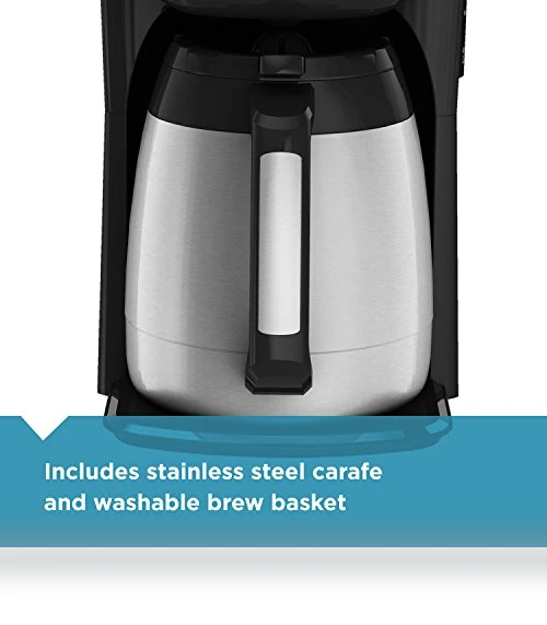12-Cup Thermal Coffee Maker with Stainless Steel Carafe — Beverage Warmers, BLACK+DECKER