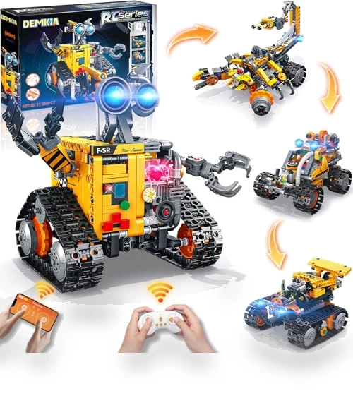 4-in-1 Remote & APP Controlled RC Wall Robotics Kit STEM Toys — Construction Kits, Demkia