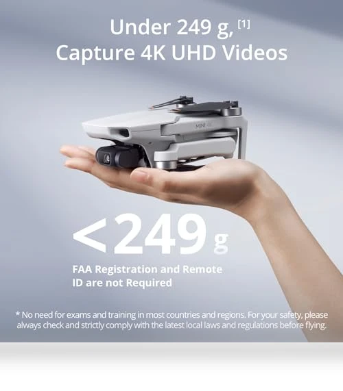 4K UHD Camera Drone with 3-Axis Gimbal, Under 249g — Drones & UAV Technology, DJI