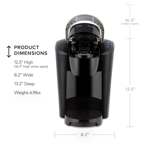 Compact Single-Serve K-Cup Pod Coffee Maker with 3 Brew Sizes — Single-Cup Coffee Makers, Keurig