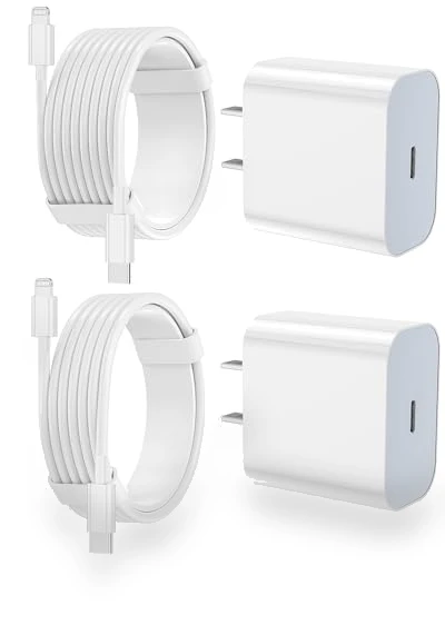 Fast Charging Type C Wall Charger Block with USB C to Lightning Cable — Lightning, FEEL2NICE