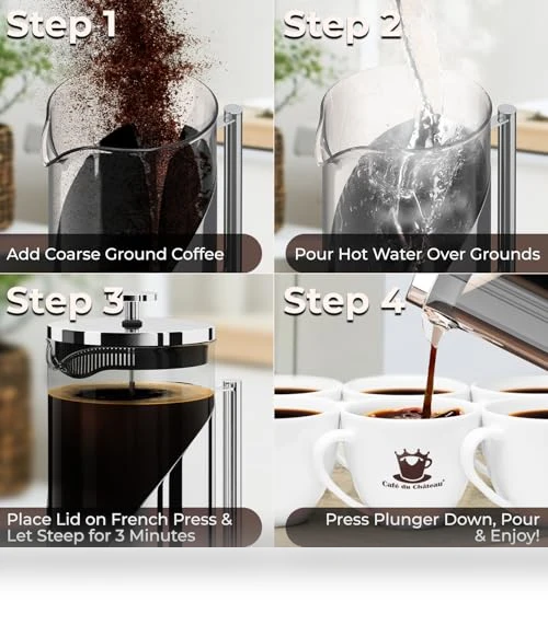 Gourmet Ground Coffee Set with French Press — Coffee & Tea, Cafe Du Chateau