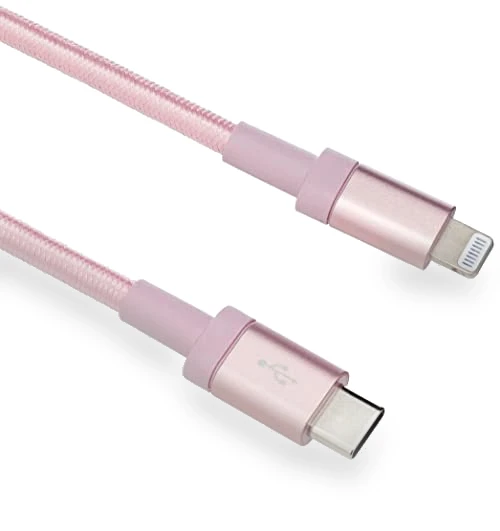 Nylon Braided USB-C to Lightning Charger Cable, MFi Certified, 6 Foot — Lightning, Amazon Basics