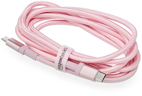 Nylon Braided USB-C to Lightning Charger Cable, MFi Certified, 6 Foot — Lightning, Amazon Basics