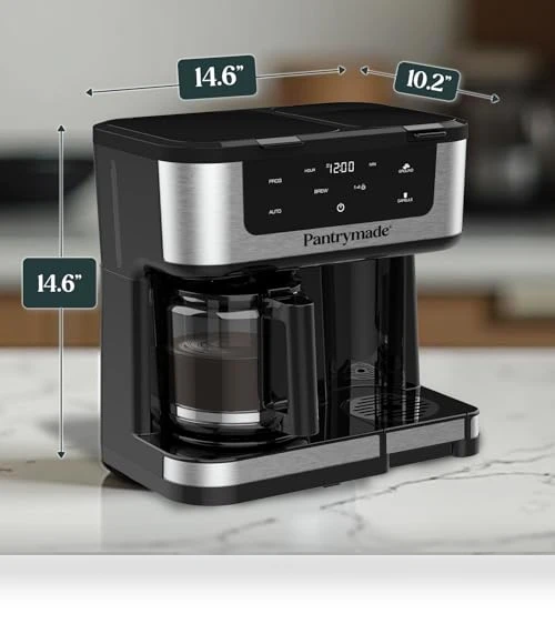 Programmable Coffee Maker with Single Serve Brewer - 12-Cup & K-Cup Compatible — Coffee Makers, Pantrymade