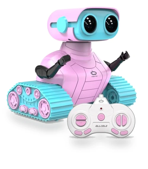 Rechargeable RC Robot Toy for Kids with Music and LED Eyes — Interactive Figures & Robots, ALLCELE