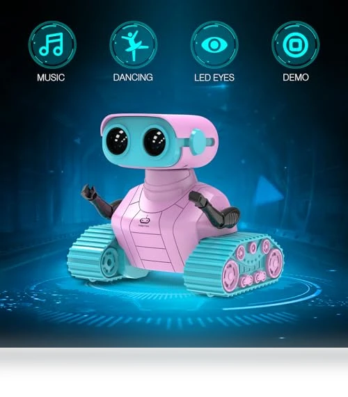 Rechargeable RC Robot Toy for Kids with Music and LED Eyes — Interactive Figures & Robots, ALLCELE