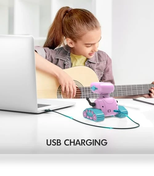Rechargeable RC Robot Toy for Kids with Music and LED Eyes — Interactive Figures & Robots, ALLCELE