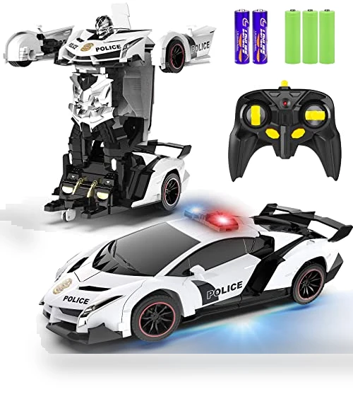 Remote Control Car Transform Toys Robot with Flashing Light — Interactive Figures & Robots, FDJ