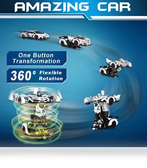 Remote Control Car Transform Toys Robot with Flashing Light — Interactive Figures & Robots, FDJ