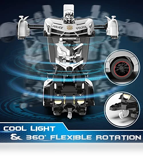 Remote Control Car Transform Toys Robot with Flashing Light — Interactive Figures & Robots, FDJ
