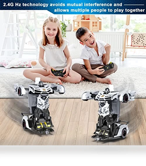 Remote Control Car Transform Toys Robot with Flashing Light — Interactive Figures & Robots, FDJ