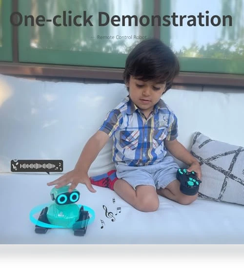 Remote Control Robot Toy with LED Eyes and Dance Moves for Kids — Interactive Figures & Robots, GILOBABY