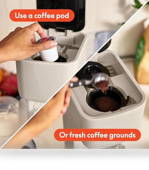 Single Serve Coffee Maker, K Cup & Coffee Ground Compatible — Beverage Warmers, BELLA
